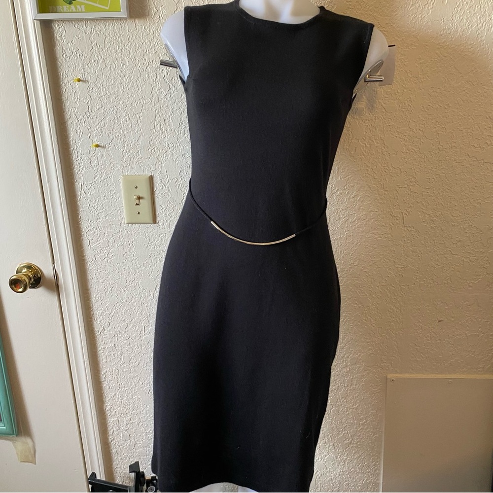 David Warren Black Blend Midi Dress‎ with gorgeous Waist accent